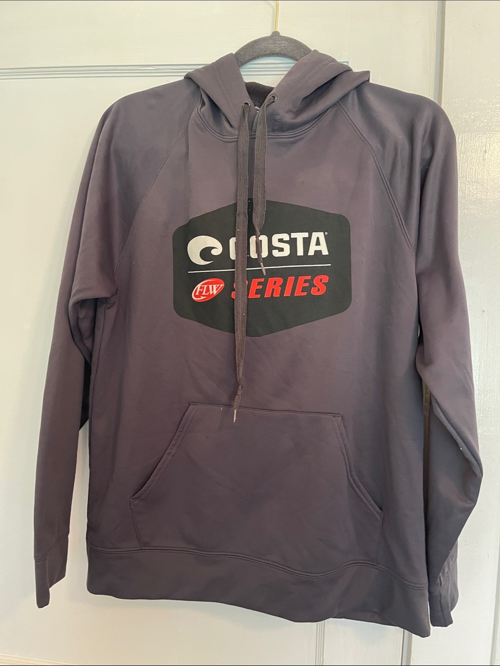 Costa Men's Crewneck Hoodie - Charcoal with Black & Red Logo